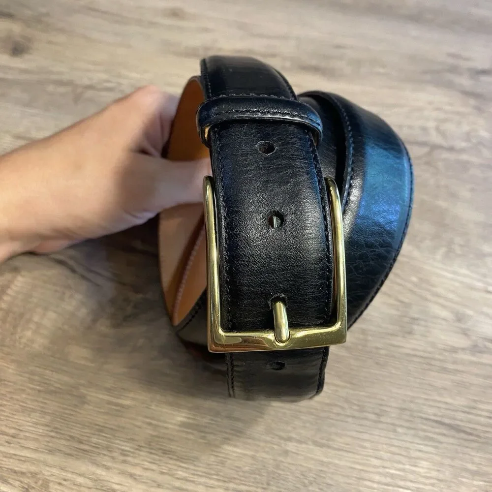 Martin Dingman Genuine Calfskin Black Belt 40 Made by Hand In America 10050